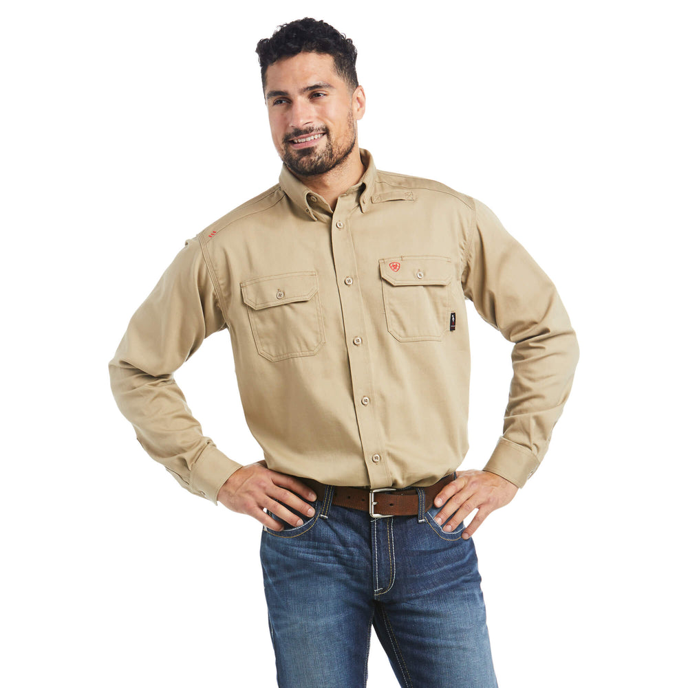 Ariat FR Men's Khaki Solid Work Shirt 10012251