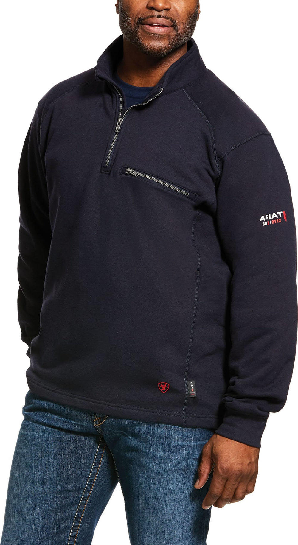 Ariat FR Navy REV 1/4 Zip Pullover Sweatshirt 10022333