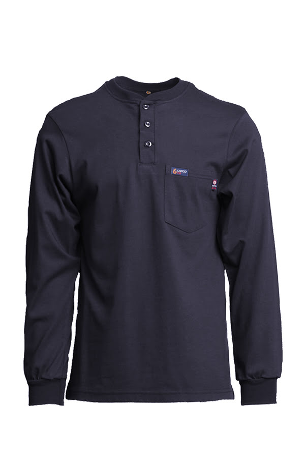 Lapco FR 7oz. Navy Henley FRT-HJE-NVY