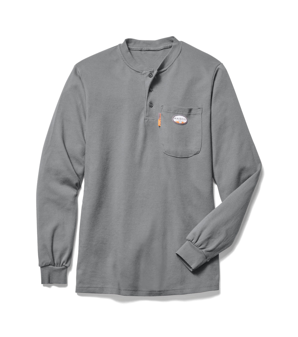 Rasco FR Men's Gray Long Sleeve Henley T-Shirt FR0101GY