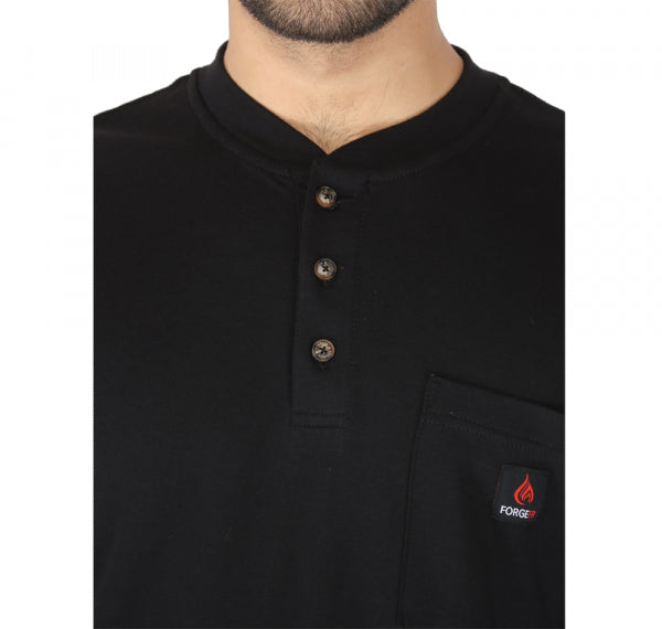 Forge FR Men's Black Henley MFRHNLY-004-Black