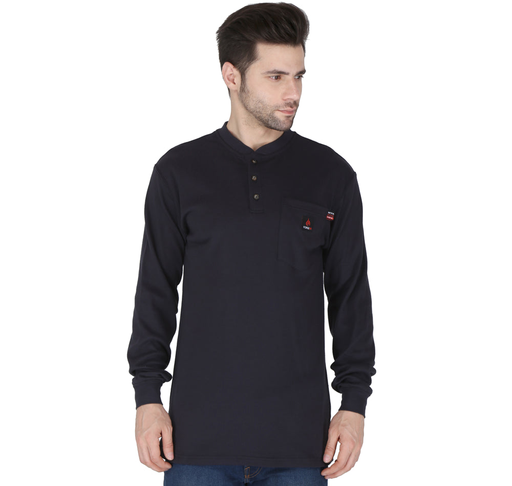 Forge FR Men's Navy Henley MFRHNLY-004-Navy