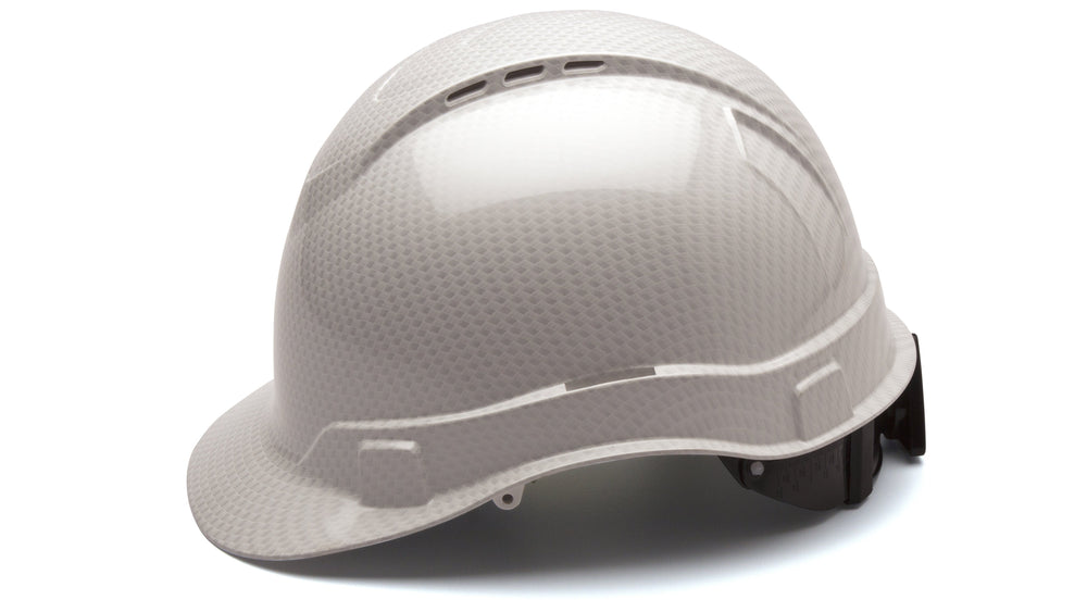 Shiny White Graphite Vented Ridgeline Standard Hard Hat