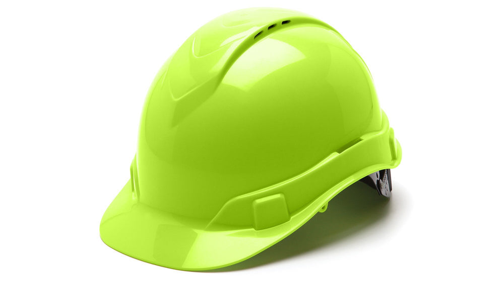 Hi Vis Lime Ridgeline Vented Standard 4 Pt Ratchet Suspension