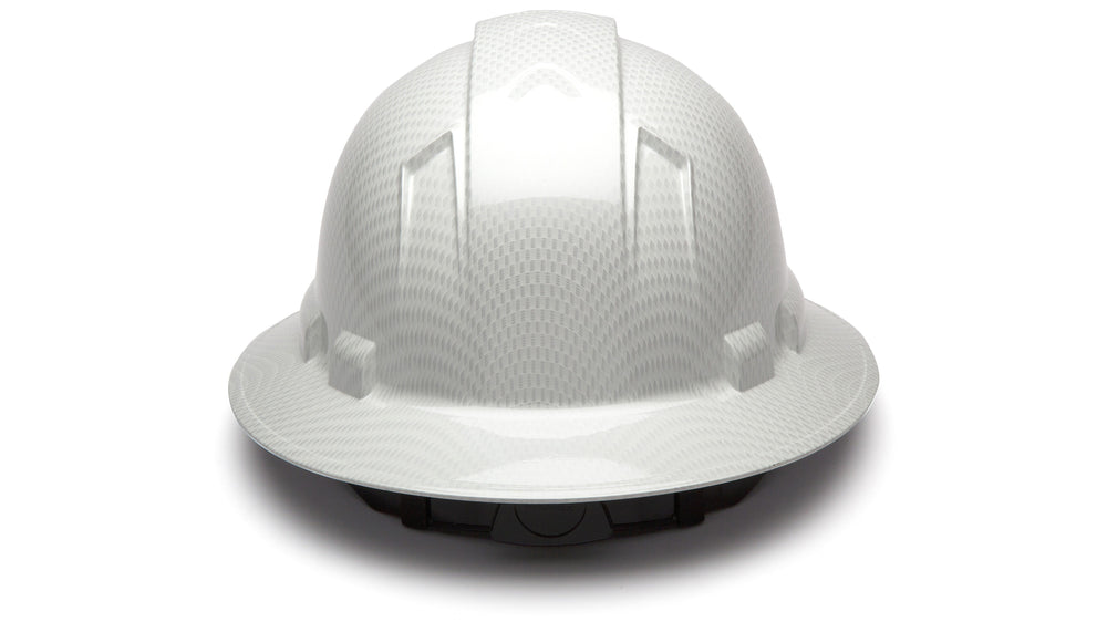 Shiny White Ridgeline Full Brim Hard Hat