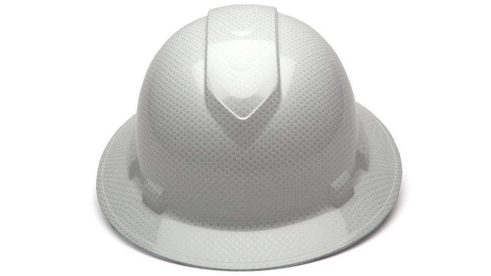 Shiny White Ridgeline Full Brim Hard Hat