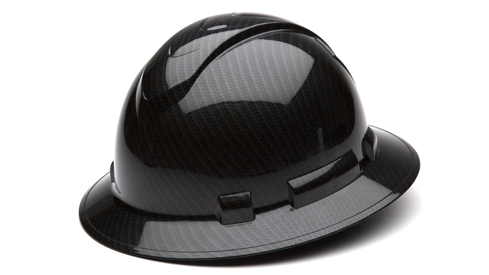 Shiny Black Graphite Ridgeline Full Brim Hard Hat