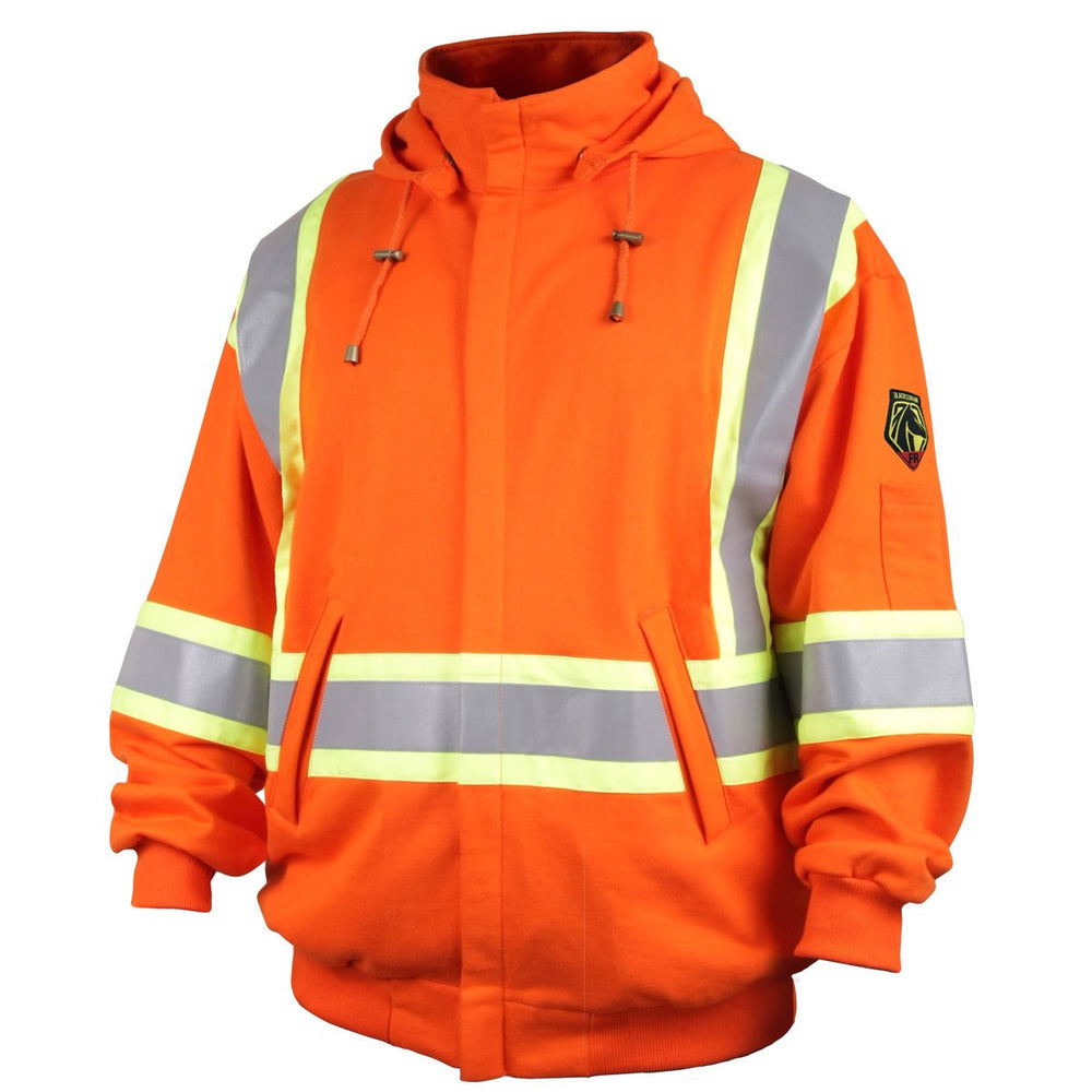 Black Stallion FR Orange TruGuard Zip up Hooded Sweatshirt JF1332-OR