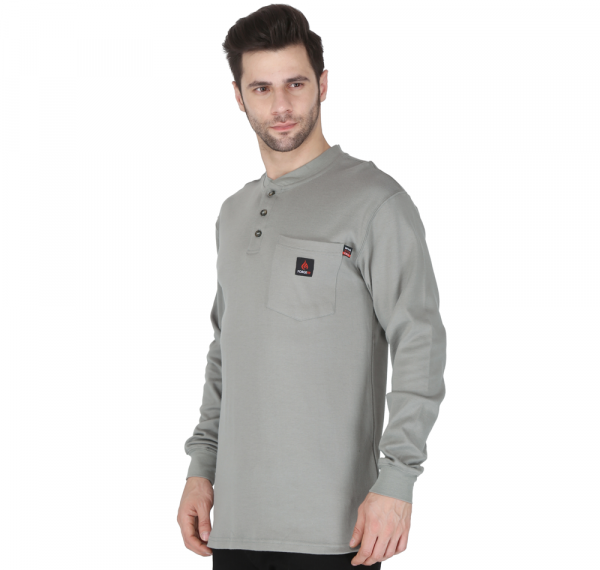 Forge FR Men's Grey Henley MFRHNLY-004-Grey – Refinery Work Wear