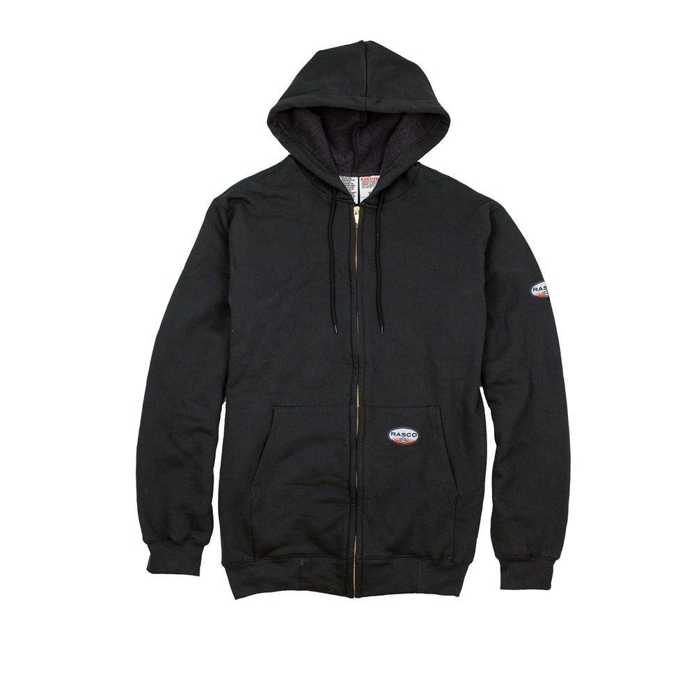 Rasco FR FR2002BK Black Hooded Zip up Sweatshirt