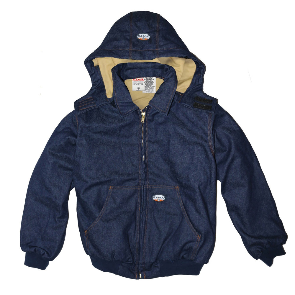 Flame Resistant Hooded Blue Denim Mod Acrylic Insulation Coat