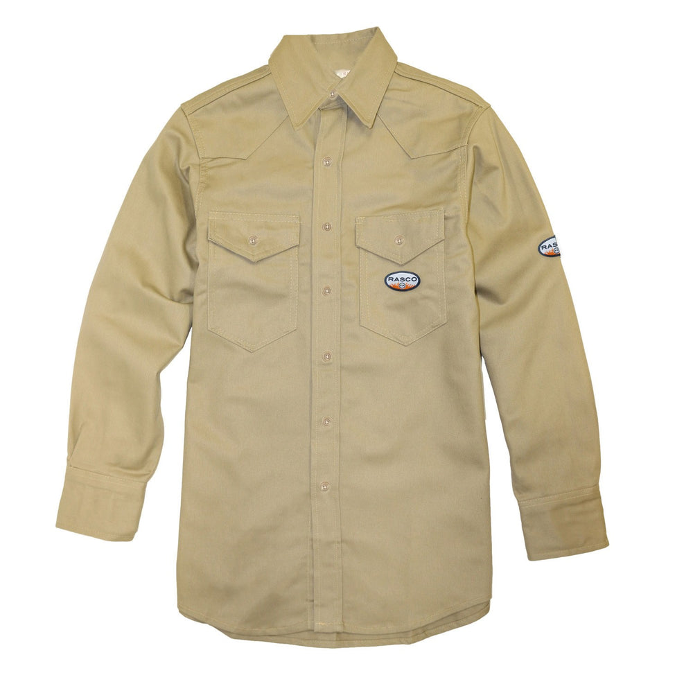 Rasco FR Men's Khaki Heavy Weight Button Up Work Shirt FR0904KH