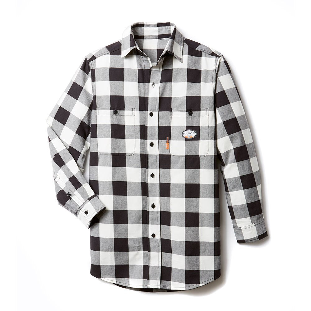 Rasco FR Black and White Plaid Work Shirt FR0824BK/WH was PBW766