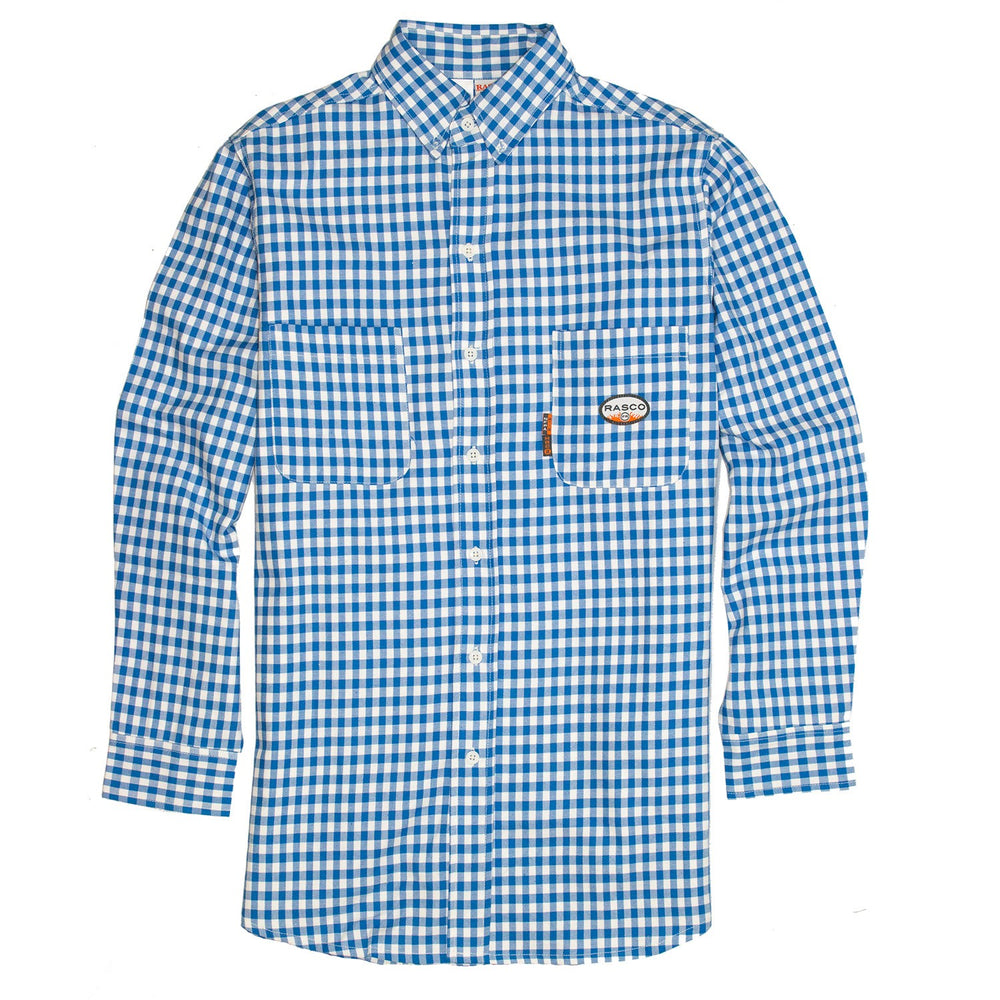 Rasco Fr Men's Blue Plaid Work Shirt FR0824BL