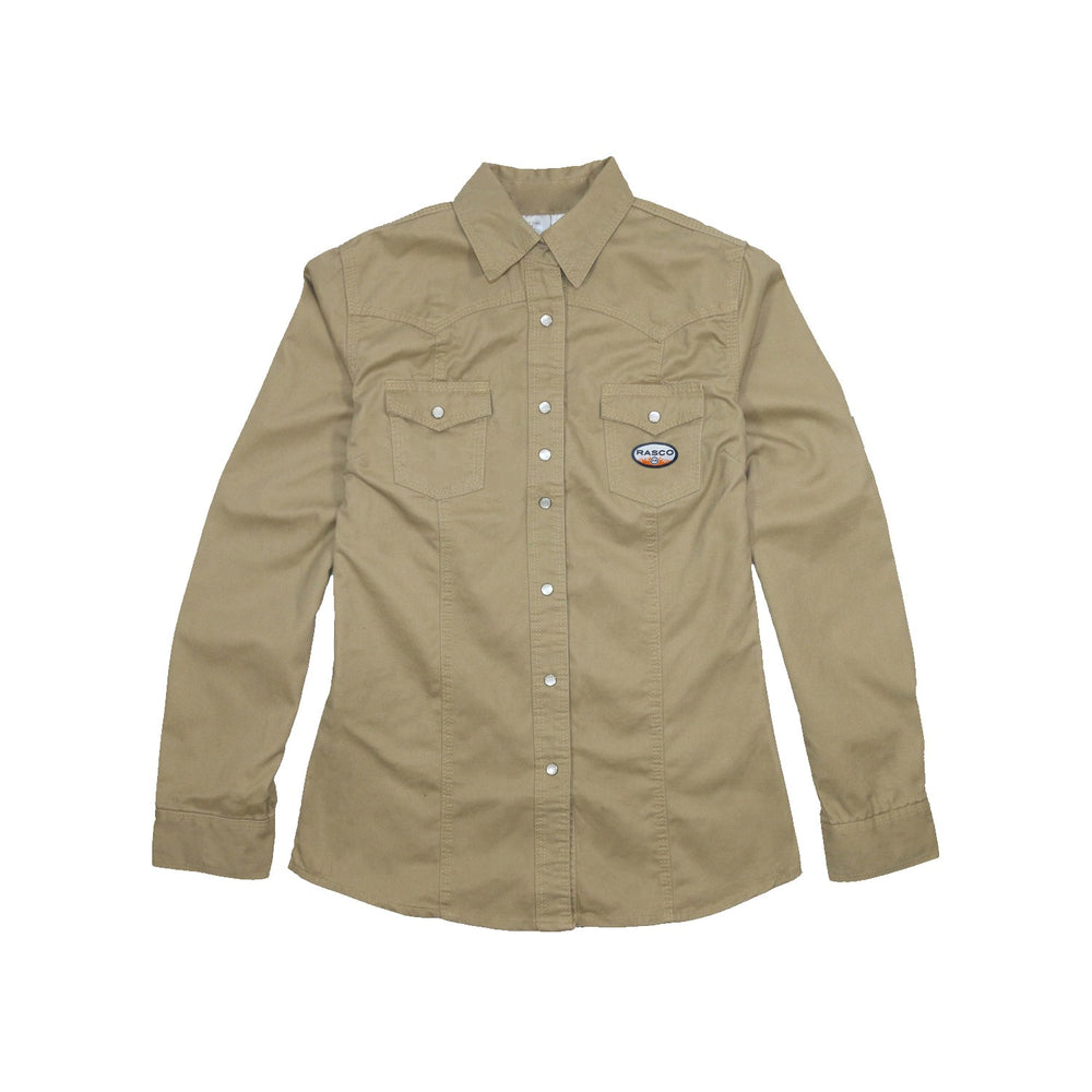 Women's Flame Resistant Khaki Work Shirt - W-FR750