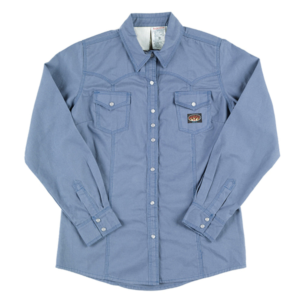 Women's Flame Resistant Work Blue Work Shirt - W-WR753