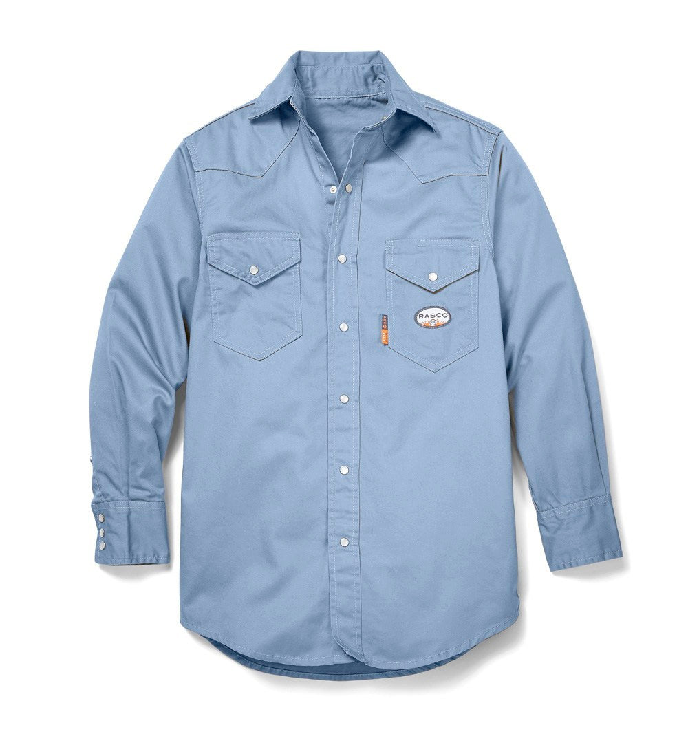 Rasco FR Men's Work Blue Lightweight Work Shirt FR1003WB